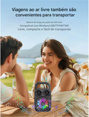 Caixa de Som Bluetooth Portátil TDX 5.0 com Luz RGB, Rádio FM, Suporte para Celular, USB e Cartão TF (500mAh)