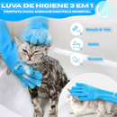 Luva de Silicone para Tosa e Banho de Pets | Escova Removedora de Pelos Multifuncional Anti-Calor