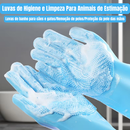 Luva de Silicone para Tosa e Banho de Pets | Escova Removedora de Pelos Multifuncional Anti-Calor
