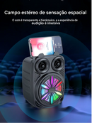 Caixa de Som Bluetooth Portátil TDX 5.0 com Luz RGB, Rádio FM, Suporte para Celular, USB e Cartão TF (500mAh)