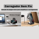 Carregador sem fio 3 em 1 multifuncional - 15 W - para Apple Watch 9 8 7 6 AirPods Pro iPhone 15 14 13 12 11 XR X