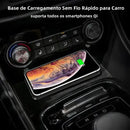 Base de Carregamento Sem Fio 15W para Carro | Antiderrapante, Bloqueio de Calor, Type C / USB QC