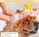 Escova de Banho para Pets com Reservatório de Shampoo em Silicone – Massageadora e Autolimpante para Cães e Gatos