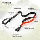 Trela Tática Bungee Heavy Duty para Cães Grandes | Guia Elástica Reflexiva com Mosquetão Quick Release