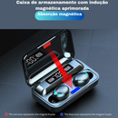 Fone de Ouvido F9 TWS Bluetooth 5.0 | Power Bank 2800mAh | Display LED | Som Surround 9D À Prova D'Água