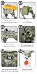 Peitoral Tático Multifuncional para Cães de Grande Porte | Ajustável e Resistente