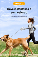 Trela Retrátil ROJECO 5M Ergonômica | Freio de Um Toque, 360° Sem Emaranhamento | Guia para Cães até 35kg