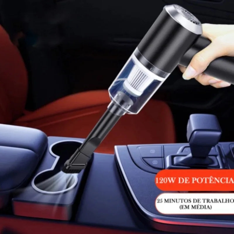 Aspirador De Pó Automotivo Portátil 6000PA 120W Sem Fio Recarregável