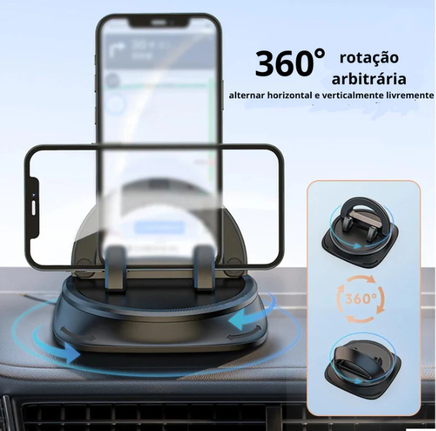 Suporte Veicular Universal Para Celular Giratório 360º