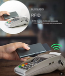 Porta-Cartões Masculino Slim Metal | Bloqueio RFID | Ejeção Automática | Liga de Alumínio