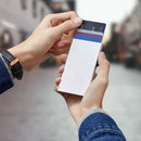 Porta-Cartões Masculino Slim Metal | Bloqueio RFID | Ejeção Automática | Liga de Alumínio