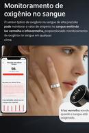 Smart Ring TK16 Monitoramento Saúde 24h | Frequência Cardíaca, Oxigênio e Sono | Controle por Gestos IP68