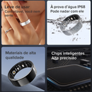 Smart Ring TK16 Monitoramento Saúde 24h | Frequência Cardíaca, Oxigênio e Sono | Controle por Gestos IP68