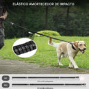 Trela Tática Bungee Heavy Duty para Cães Grandes | Guia Elástica Reflexiva com Mosquetão Quick Release