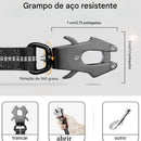 Trela Tática Bungee Heavy Duty para Cães Grandes | Guia Elástica Reflexiva com Mosquetão Quick Release