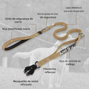 Trela Tática Bungee Heavy Duty para Cães Grandes | Guia Elástica Reflexiva com Mosquetão Quick Release