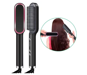 Escova Alisadora Bivolt 5 em 1 - Alisa, Hidrata, Modela, Alinha e Anti-Frizz