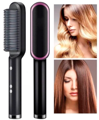 Escova Alisadora Bivolt 5 em 1 - Alisa, Hidrata, Modela, Alinha e Anti-Frizz