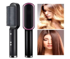 Escova Alisadora Bivolt 5 em 1 - Alisa, Hidrata, Modela, Alinha e Anti-Frizz