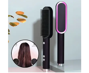 Escova Alisadora Bivolt 5 em 1 - Alisa, Hidrata, Modela, Alinha e Anti-Frizz