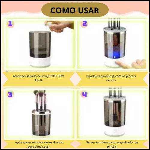 Limpador Elétrico de Pincéis de Maquiagem