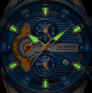 Relógio Masculino CURREN 8402 Em Aço Inoxidável Moda Criativa Mostrador Luminoso Com Cronógrafo