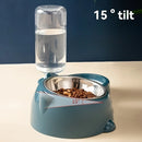 Comedouro e Bebedouro Automático 2 em 1 para Gatos e Cães | Tigela em Inox Inclinada 15° Ergonômica