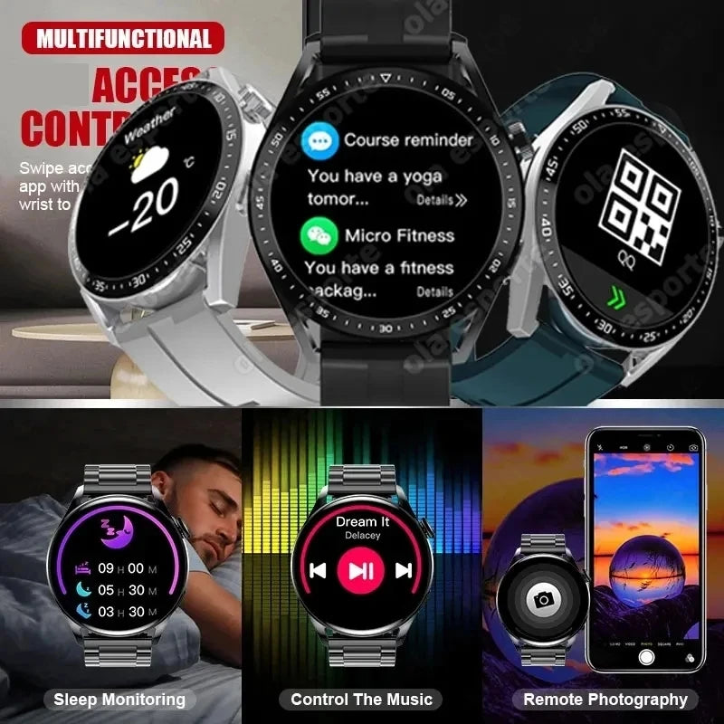 Smartwatch GT3 Pro - Homens Mulheres - Resolução 420 x 420 - Tela HD - Frequência Cardíaca - Bluetooth -Chamadas - À Prova D'Água -Para Android e IOS