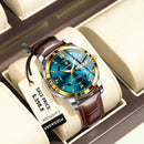 Relógio Masculino de Luxo POEDAGAR 936L Quartzo à Prova D'água Pulseira de Couro