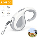 Trela Retrátil ROJECO 5M Ergonômica | Freio de Um Toque, 360° Sem Emaranhamento | Guia para Cães até 35kg