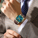 Relógio Masculino de Luxo POEDAGAR 936L Quartzo à Prova D'água Pulseira de Couro