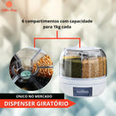 Porta Grãos e Cereais Giratório 6 Divisórias