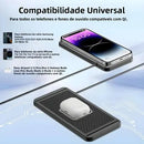 Base de Carregamento Sem Fio 15W para Carro | Antiderrapante, Bloqueio de Calor, Type C / USB QC