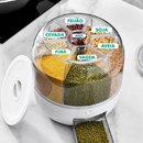 Porta Grãos e Cereais Giratório 6 Divisórias