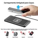 Base de Carregamento Sem Fio 15W para Carro | Antiderrapante, Bloqueio de Calor, Type C / USB QC