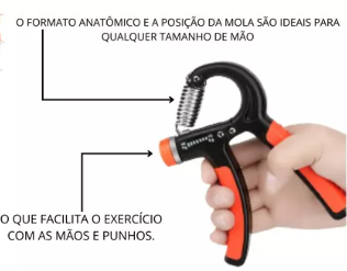 Hand Grip Flexor de Punho e Mão Com Mola Ajuntável