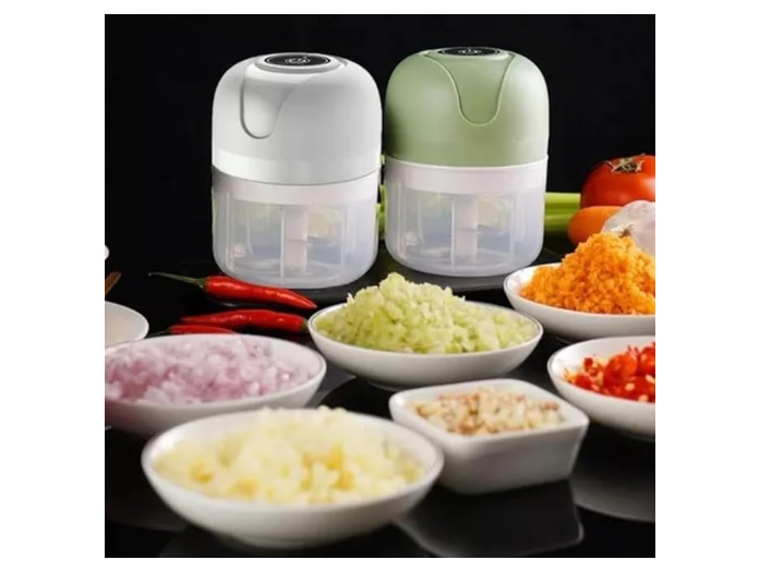 Mini Processador Elétrico Moedor Carne Vegetais Alho Fruta Amendoim Recarregável USB 250ml