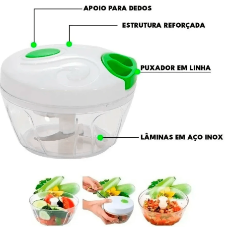 Processador Manual de Frutas e Legumes 3 Lâminas 500ml