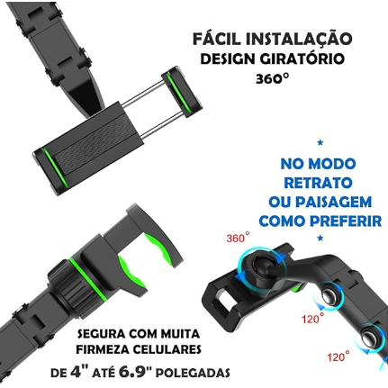 Suporte de Celular Retrovisor de Carrro Giratório 360º