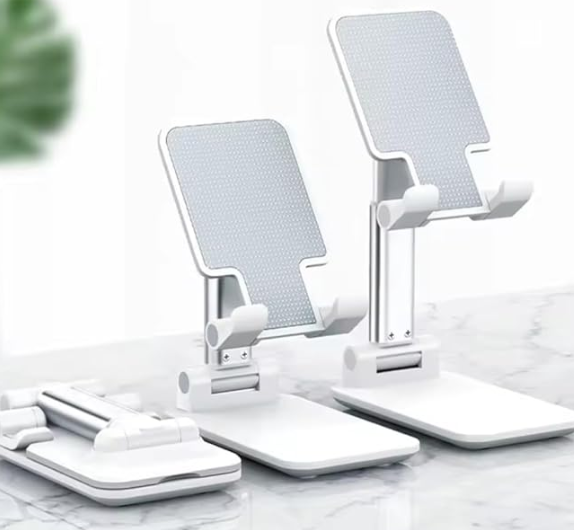 Suporte Giratório Dobrável de Mesa, Para Telefone e Tablet - Flexível e Ajustável - Giro de 360º