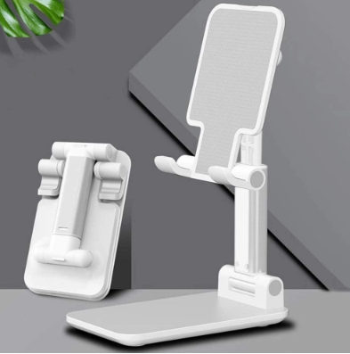 Suporte Giratório Dobrável de Mesa, Para Telefone e Tablet - Flexível e Ajustável - Giro de 360º